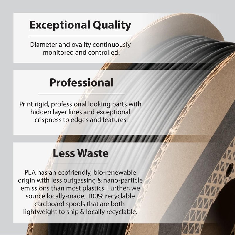 Proto-Pasta Protopasta 3D Printer Filament, PLA Filament 1.75mm, Black Carbon Fiber HT PLA Composite, 500g Spool - Image 4